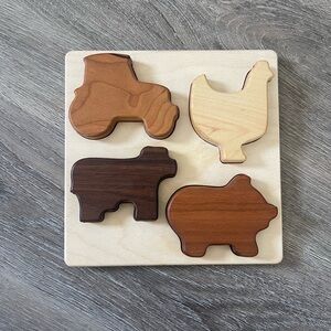 Farm natural wood puzzle by Bannor Toys